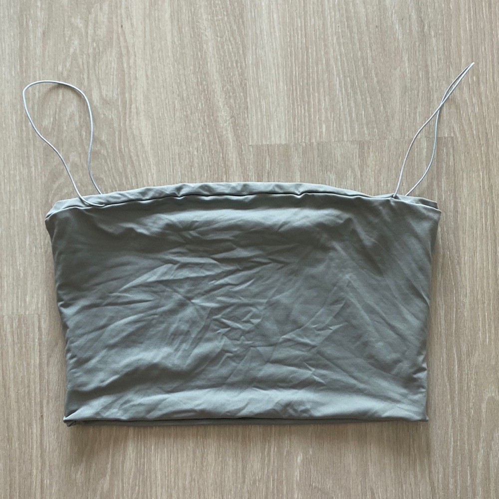 Meshki Crop Top, Sage Color, Size Medium